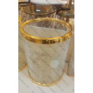 Ведро для мусора без крышки хром Windisch Addition Craquele золото 891033O