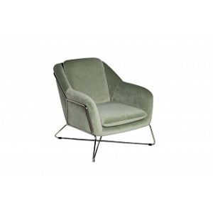 Кресло на металлическом каркасе велюровое светло - оливковое Garda Decor 46AS-AR2976-OLV