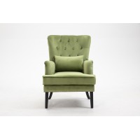 Кресло велюровое светло-зеленое (с подушкой) 24YJ-7004-040