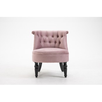 Кресло низкое дымчато-розовое велюровое 24YJ-8044B-06418