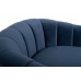 Кресло на металлическом каркасе темно-синее ZW-777 BLU SS
