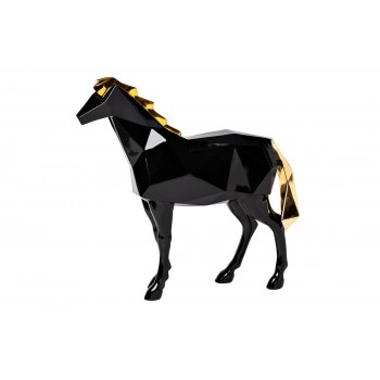 Статуэтка «Лошадь» черная с золотым D5080