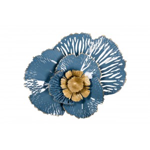 Декор настенный «Цветок» золотисто-голубой 37SM-0844
