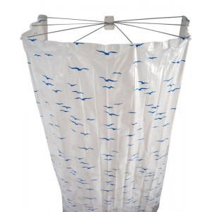 Штанга + шторка (пластик) Ombrella Sylt 100*70 см синий 58203