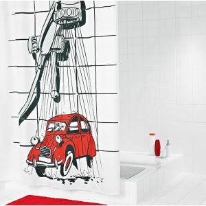 Штора для ванных комнат 2CV красный 180*200 47886