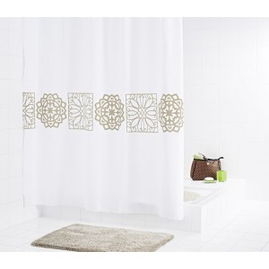 Штора для ванных комнат Tunis бежевый/коричневый 180*200 46359
