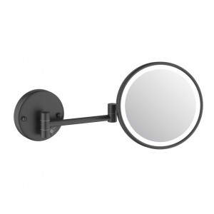 Зеркало косметическое SCHEIN увеличение 3х к стене с подсветкой черное 9346MB