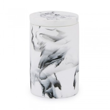 Косметическая емкость с крышкой Kassatex Arabesco White/Black AAB-CJ-WB Косметическая емкость с крышкой Kassatex Arabesco White/Black AAB-CJ-WB