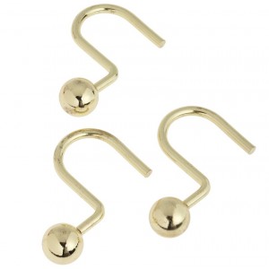 Набор из 12 крючков для шторки Carnation Home Fashions Ball Type Hook Brass SLM-BAL/64