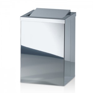 Корзина для бумаги 20x20x30см, с крышкой, цвет: сталь полированная Decor Walther DW 113 0610170
