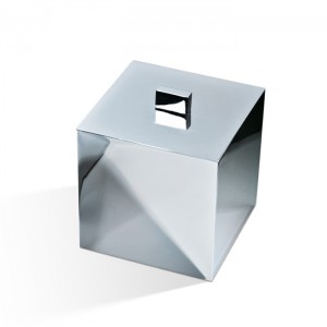 Баночка универсальная 13x13x14.5см, с крышкой, цвет: хром Decor Walther Cube DW 3560 0846500