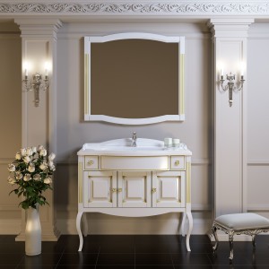 Мебель для ванной комнаты Opadiris Лаура Белая с раковиной из литьевого мрамора