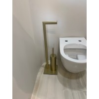 Стойка с ершиком и держателем для туалетной бумаги золото Andrea House BA09229G
