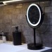 Зеркало косметическое настольное с LED-подсветкой двухстороннее Wasserkraft K-1005 Black