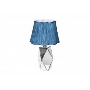 Лампа настольная с зеркальными вставками (синий плафон) KFE001