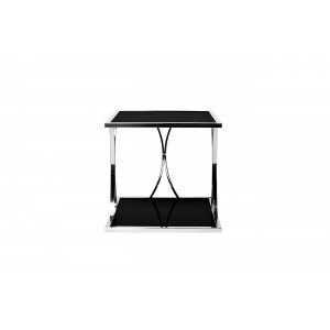 Столик из черного стекла квадратный 13RXET6048-SILVER