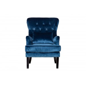Кресло велюровое синее (с подушкой) 24YJ-7004-06466/1