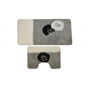 Комплект ковриков для ванной с серебряным люрексом 2 предмета PRIMANOVA D-15244 Alize