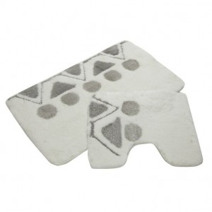 Комплект ковриков для ванной с серебряным люрексом 2 предмета PRIMANOVA D-15055 Martha (белый)