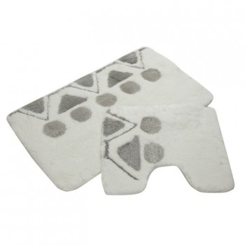 Комплект ковриков для ванной с серебряным люрексом 2 предмета PRIMANOVA D-15055 Martha (белый)