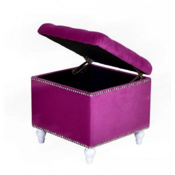 Пуф квадратный малый с ящиком Матера Менса 27 фиолетовый