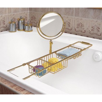 Полочка для ванны раздвижная с зеркалом Windisсh 85115O золото