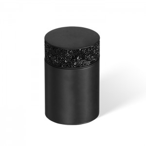 Decor Walther Rocks BMD1 Баночка универсальная 6.5x9.8см, с кристаллами Swarovski, настольная, цвет: черный матовый
