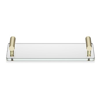 Decor Walther Club Tab Поднос с ручками, стеклянный, настольный, цвет: золото матовое / прозрачное стекло Decor Walther Club Tab Поднос с ручками, стеклянный, настольный, цвет: золото матовое / прозрачное стекло