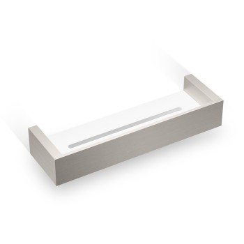 Decor Walther Brick DA30 Душевая полка 30x9см, акриловое белое стекло, подвесной, цвет: никель сатинированный Decor Walther Brick DA30 Душевая полка 30x9см, акриловое белое стекло, подвесной, цвет: никель сатинированный