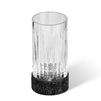 Decor Walther Rocks SMG Стакан настольный, граненое стекло, с кристаллами Swarovski, цвет: черный матовый Decor Walther Rocks SMG Стакан настольный, граненое стекло, с кристаллами Swarovski, цвет: черный матовый