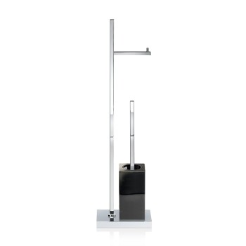 Decor Walther Universal 6710 Набор туалетных щеток, цвет: хром/фарфор черный Decor Walther Universal 6710 Набор туалетных щеток, цвет: хром/фарфор черный