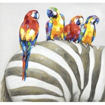 Картина попугаи и зебра Kare Ob55508