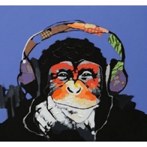 Картина обезьяна в наушниках Kare Ob55516