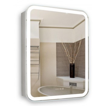 Зеркальный шкаф Silver mirrors Фиджи 60 с часами и сменой цвета LED-00002363