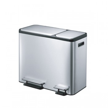 Мусорное ведро с педалью двойное EKO ECOCASSA EK9128 MT-30L+15L (30+15л)