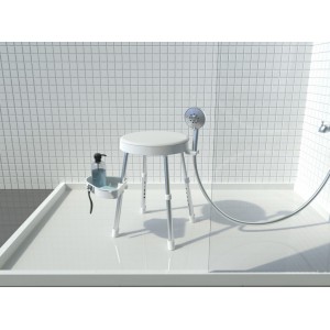 Стул для ванной с держателем душевой лейки и полочкой Primanova APOLLO M-KV37-01