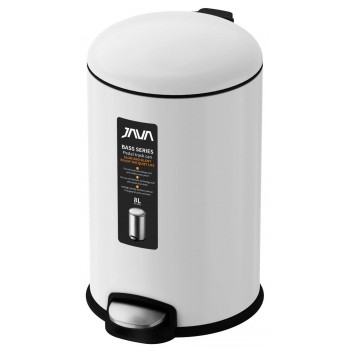 Мусорное ведро с педалью JAVA S-885-8W белое (8л)