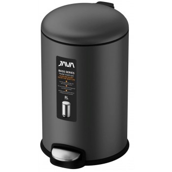 Мусорное ведро с педалью JAVA S-885-8Q графит (8л)