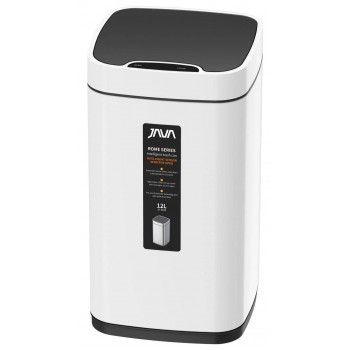 Мусорное ведро сенсорное JAVA S-883-12W белое (12л) Мусорное ведро сенсорное JAVA S-883-12W белое (12л)