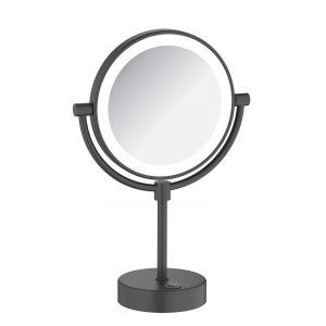 Зеркало косметическое настольное с подсветкой двухстороннее Timo Saona 13276/03 черное (х5)