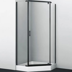 Душевой угол WasserKRAFT Wiese 100x100 84P38 профиль черный стекло прозрачное