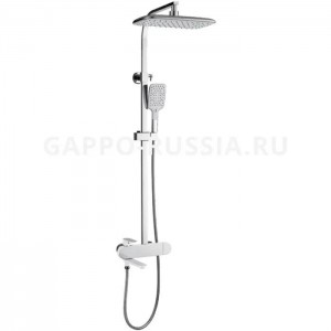 Душевая стойка со смесителем Gappo белый/хром (G2483-8)