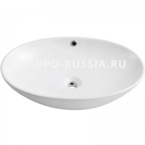 Раковина керамическая Gappo накладная овальная белая (GT309) 63x41x13,5 см