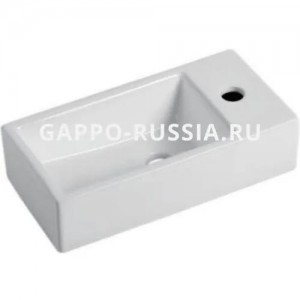 Раковина керамическая Gappo подвесная прямоугольная белая (GT706L) 40,5x20,5x10,5 см