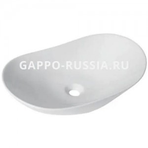 Раковина фаянсовая Gappo накладная овальная белая (GT303) 60,5x36x15,5 см