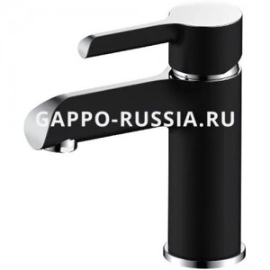 Смеситель для раковины Gappo G03-6 однорычажный черный/хром (G1003-6)