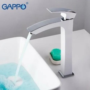 Смеситель для раковины Gappo Jacob высокий однорычажный белый/хром (G1007-18)