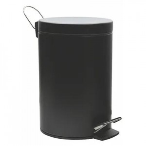 WasserKRAFT K-635BLACK ведро с педалью 5L, черный/хром