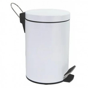 WasserKRAFT K-635WHITE ведро с педалью 5L, белый/хром