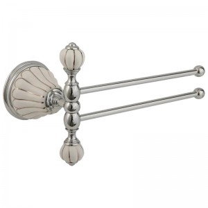 MIGLIORE Olivia 17559 полотенцедержатель двойной поворотный 20 см, хром/декор платина